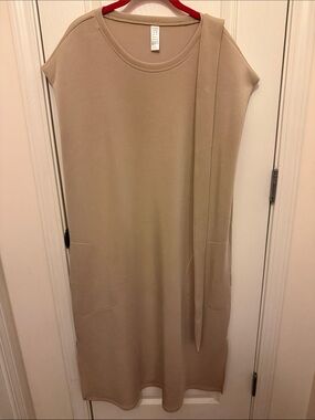 SPANX Airessentials Beige Sleeveless Midi Dress with Belt - Size 2X
